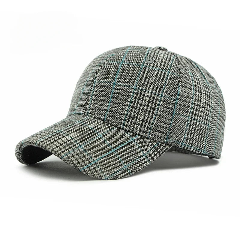 Hat Men's Spring Summer Outdoor Sunscreen Visor Classic Checkered Baseball Cap Hard Top Women's Cap Sun Cap