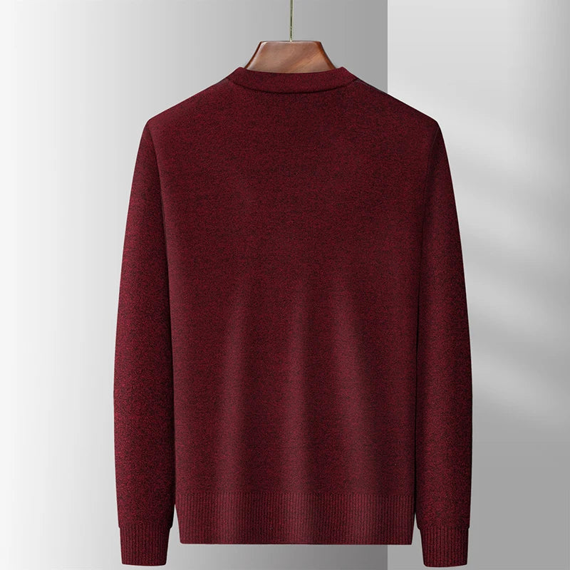 Dad's Sweater Cardigan Jacket Thickened Autumn and Winter Knitted Casual Thick Style Middle-aged and Elderly Men's Top
