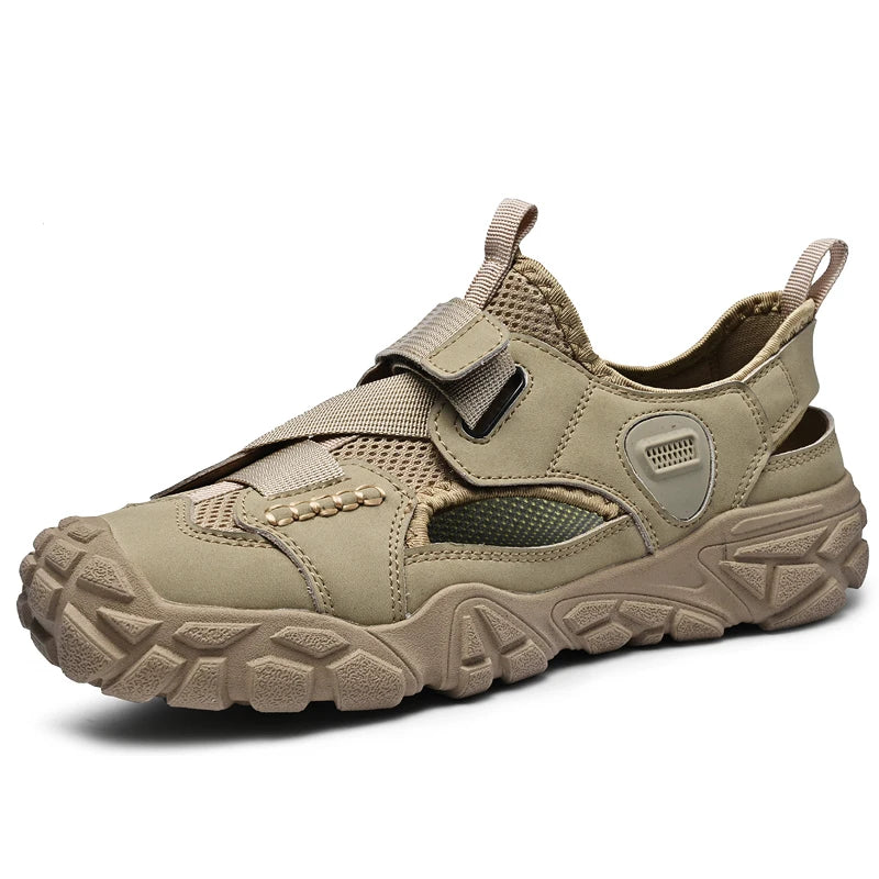 Comfort Men Mesh Sandals Lightweight Summer Shoes Outdoor Quick-Dry Wading Aqua Shoes Non-Slip Travel Beach Flats  Daily Sandals