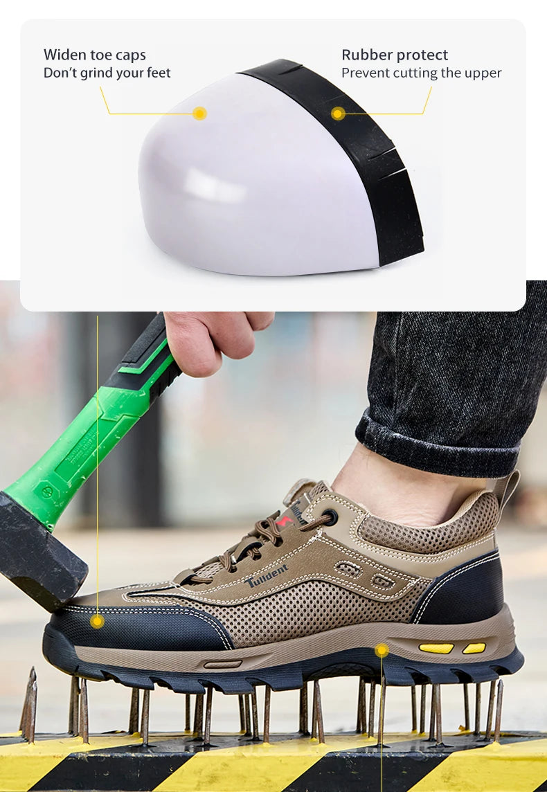 Summer Work Safety Shoes, Men's Puncture Resistant Work Shoes, Protective Shoes, Safety Boots, Tactical Boots