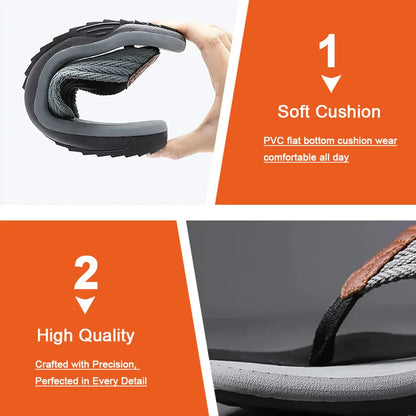 Summer men's slippers made of EVA material are comfortable and non irritating. Outdoor flip flops are of good quality