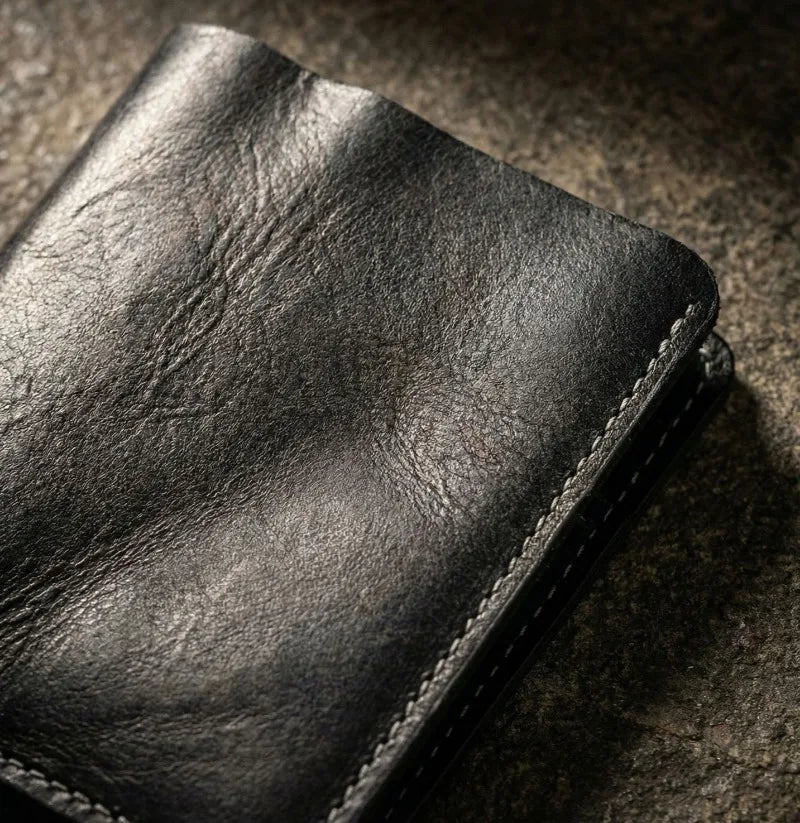 Retro Handcrafted Genuine Leather Small Wallet for Men, Vintage Durable EDC Card Holder, Men Multi-card Slots Organizer Wallet