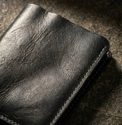 Retro Handcrafted Genuine Leather Small Wallet for Men, Vintage Durable EDC Card Holder, Men Multi-card Slots Organizer Wallet