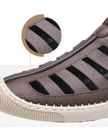 New Summer Genuine Leather Roman Men's Sandals Business Casual Shoes Outdoor Beach Wading Slippers Men's Shoes Big Size 38-48