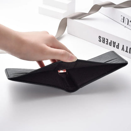 Men's Leather Simple Double-sided Wallet, Short Style, Casual Jesus Pattern, Thin Card Case, Men's Money Clip