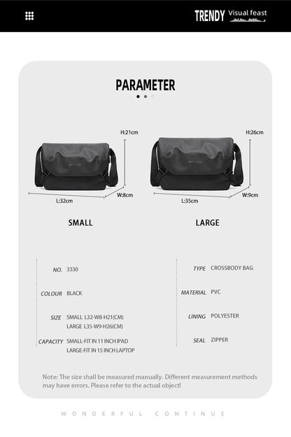 MATE ELAN Minimalism Waterproof Men Crossbody laptop Messenger Bags Simple Casual Male Nylon Travel Shoulder Bag School Bookbag