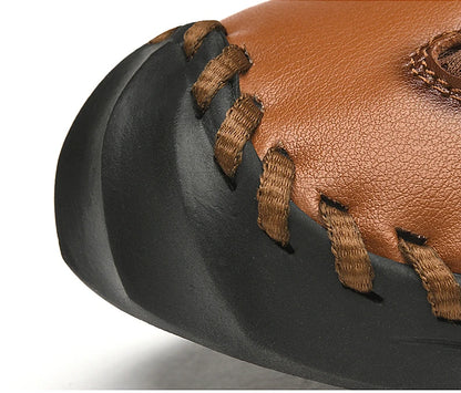 Summer Sandals Breathable Men Shoes Leather & Mesh Outdoor Men Sandals Antiskid Beach Sandals Hollow Flats Footwear Handmade New