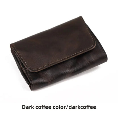 New Simple Men Wallets High Quality Genuine Cow Leather Coin Pocket Retro Handmade Male Purses Card Holder Men's Money Clips
