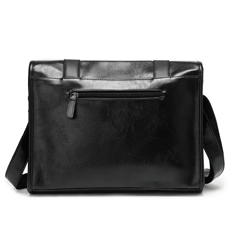 Retro Messenger Bag Men Crossbody Bags Luxury PU Leather Shoulder Messenger Bag for Men Fashion Flap Large Capacity Satchles