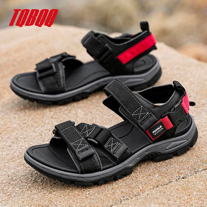 Men's Outdoor Sandals with Velcro Strap Male Summer Fashion Antiskid Sport Sandals Beach Casual Sandals for Men