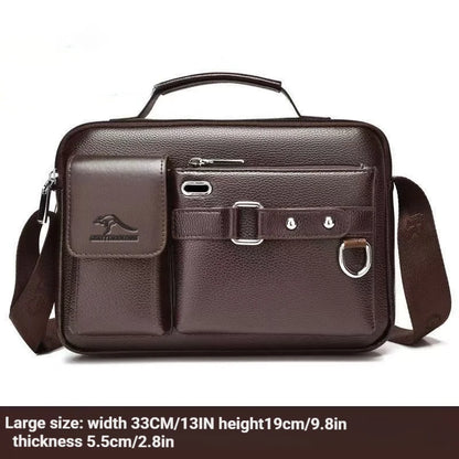Men's Retro Messenger Bag Waterproof Large Capacity Laptop Briefcase for Office Travel School