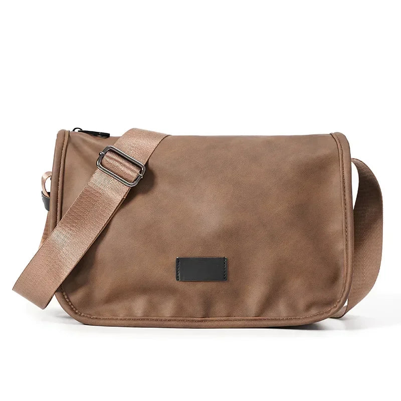 Vintage Fashion Crossbody Bags Men Large Capacity Men Crossbody Shoulder Bag PU Leather Messenger Bag Casual Outdoor Satchels