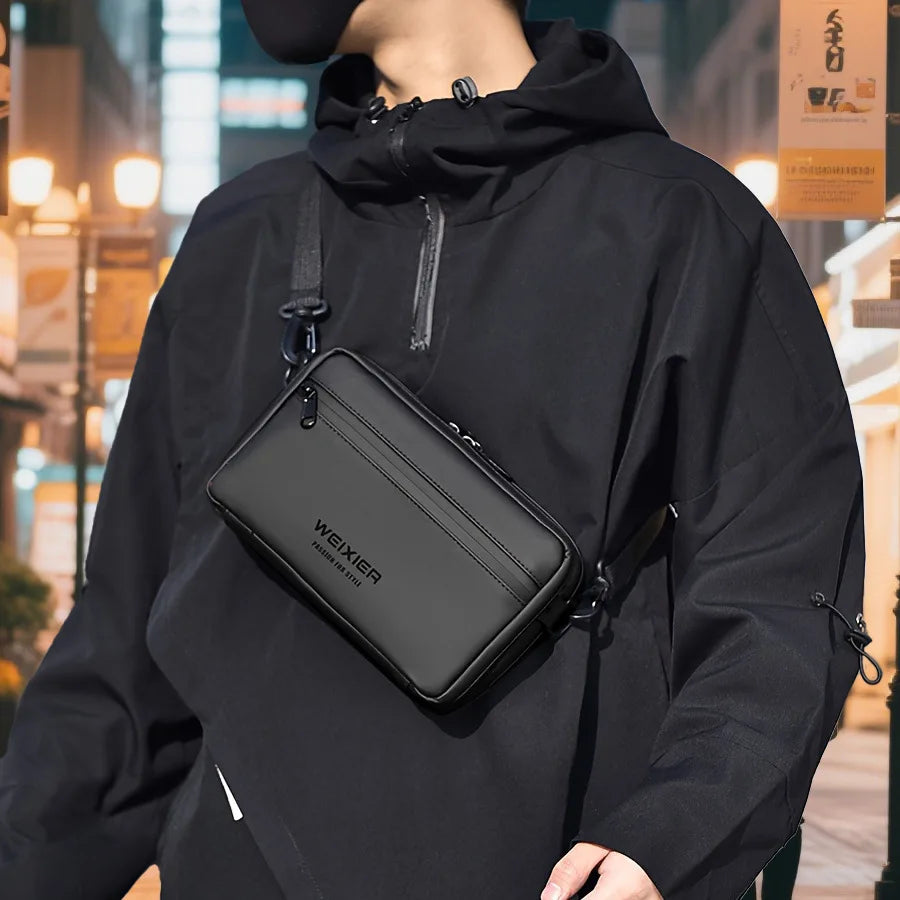 Fashionable Multi-Layer Shoulder Bag,Hand-Held Casual Crossbody Bag, Suitable for Commuting, Daily Use,Black Business Travel Bag