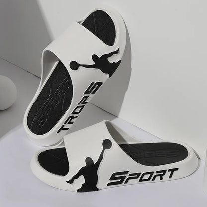 Fashion Men's Slippers PVC Soft Sole Non-slip Slides Casual Outdoor Beach Flip Flops Home Bathroom Couples Slippers New Sandal