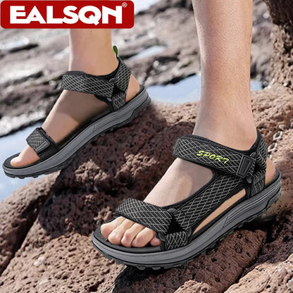 Summer Outdoor Sport Men Sandals Open Toe Breathable Casual Beach Shoe Black Antiskid Fashion Walking Sandalias