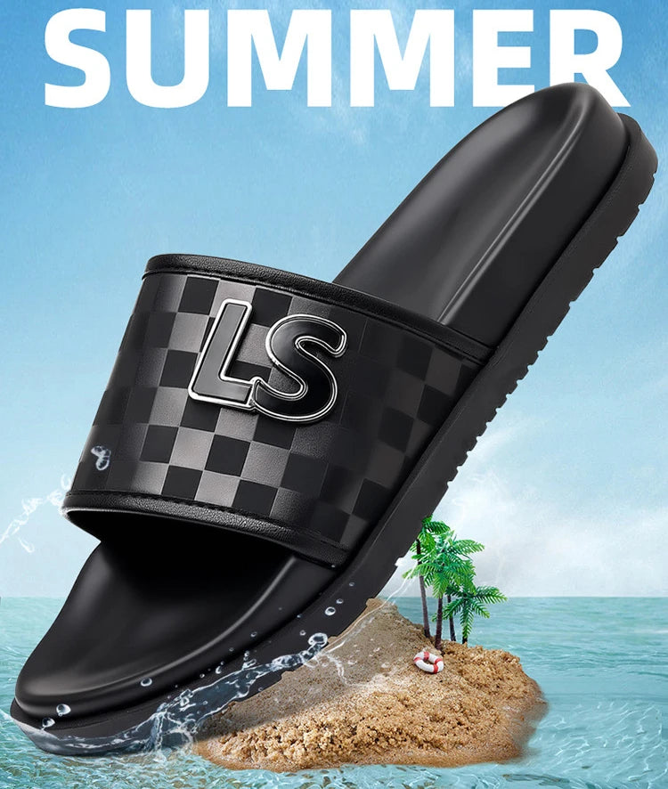Summer Fashion Casual Flip Flops for Men New Designer Black Cow Leather Slippers Male High Quality Korean Outwear Slides Men