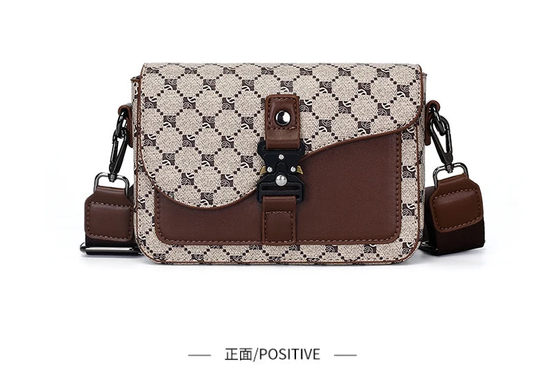 High-End Casual Shoulder Bag for Commuting Business Waterproof Daily Sling Bag Fashionable Jacquard Pattern Men's Crossbody Bag