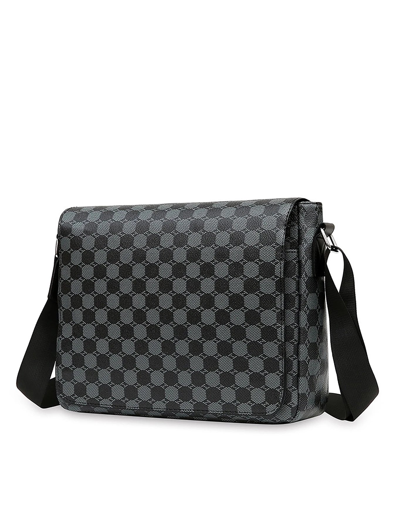 Men's Flap Shoulder Bag Fashion Casual Men's Crossbody Horizontal Business Briefcase Large Capacity Plaid Backpacks