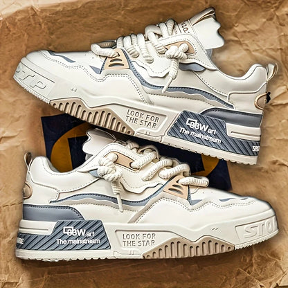 1 pair of men's sports and casual shoes, outdoor versatile flat shoes, trendy vacation casual shoes