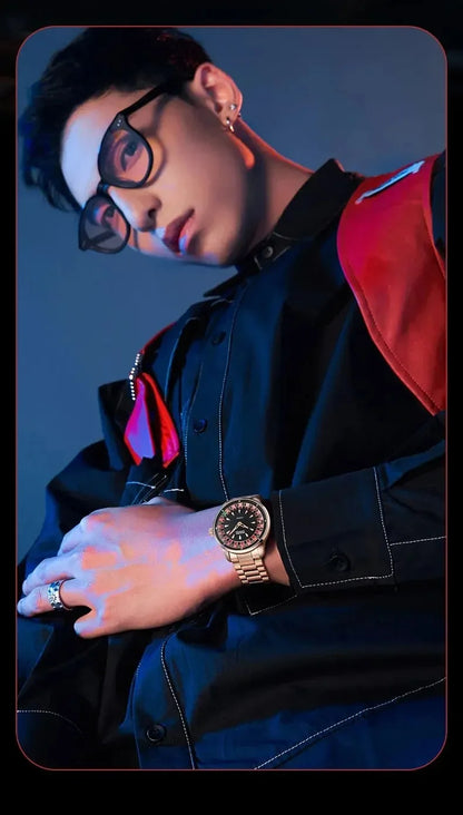Mark Fairwhale Casual Leather Strap Relógios Masculino Quartz Fashion Wristwatch Waterproof Fashion Watches for Man Reloj Hombre