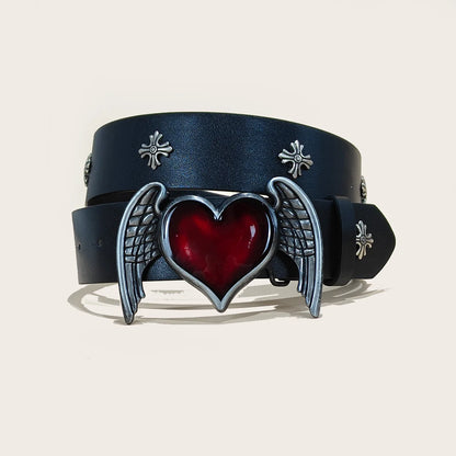 Fashion Punk Belt Cross Melancholic Second-generation Belt Design High Quality Gothic Accessories Plus Size Belt for Men Women