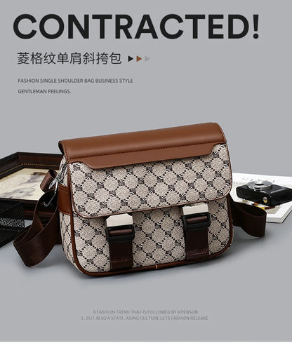 2026 New Design Shoulder Bag Men Crossbody Bag Fashion Business PU Leather Chest Bag Male Mobile Phone Bag Purses Handbags