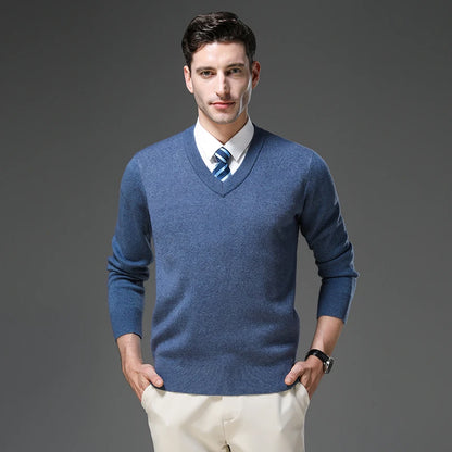 Top Grade Thick Anti-Pilling New Fashion Brand Autum Winter Knit Pullover Men Slim Fit Sweater Business Casual Woolen Jumper