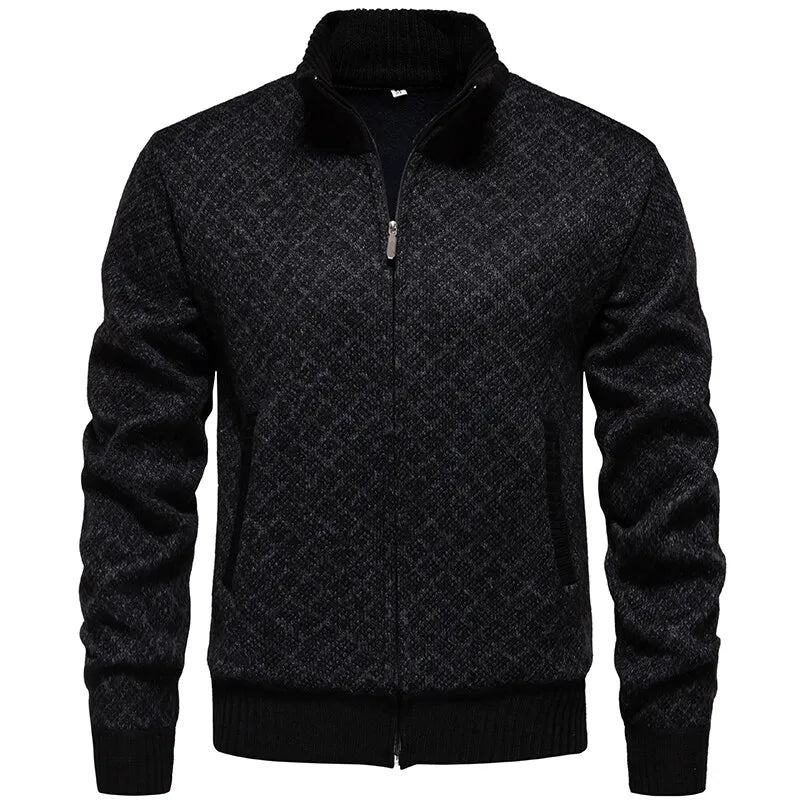 Men's knit sweater Korean version of the new trend of fall and winter casual collar sweater cardigan jacket men's clothing