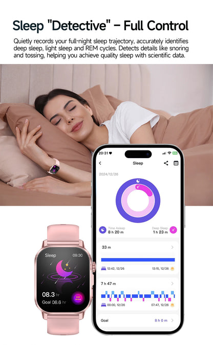 2026 Top Nursing Grade ECG+PPG Smart Watch Men Accurate Blood Pressure Lipids Uric Acid 2.0-inch AMOLED Screen HD Call Watch Men