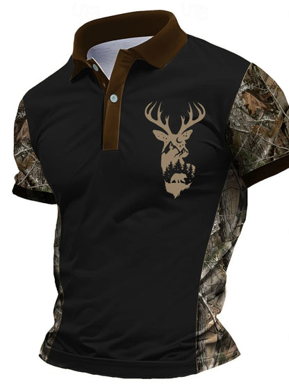 The new men's short-sleeved POLO shirt for summer 2025 features a casual fashionable and breathable 3D pattern print