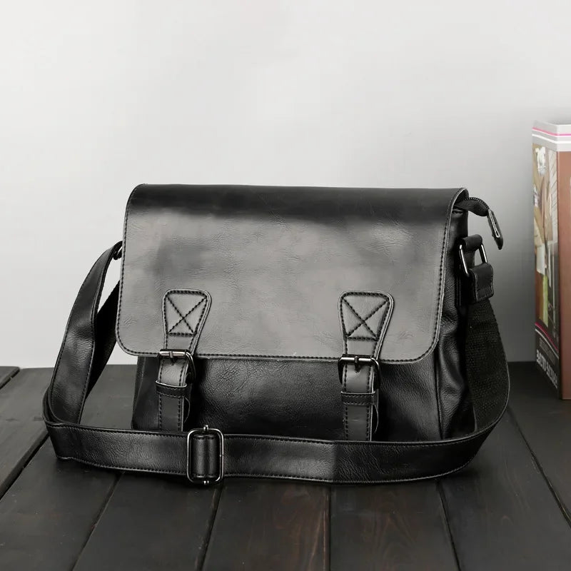 Vintage Men Crossbody Bags Luxury Fashion Shoulder Bag Mens Messenger Bag Laptop Bag Male Briefcase Handbags Daily Work Satchels