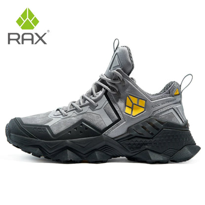 RAX Men Hiking Shoes Mid-top Waterproof Outdoor Sneaker Men Leather Trekking Boots Trail Camping Climbing Hunting Sneakers Women