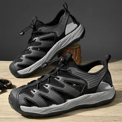 Water-wading quick-drying Baotou Sandals for men 2026 new summer soft soles wearing lightweight non-slip beach shoes for men 46