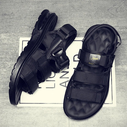 2023 New Design Men Rome Sandals Leather Fashion Sandals Black Men Summer Shoes Comfortable Cushion Soft Gladiator Sandals