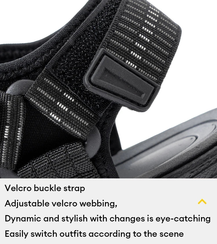 Summer Outdoor Sport Men Sandals Open Toe Breathable Casual Beach Shoe Black Antiskid Fashion Walking Sandalias
