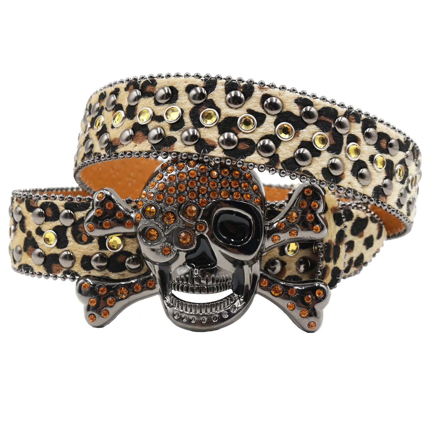 Rhinestone belt Skull Designer Belt Fashion Luxury Mens Belt and Lady Leather Decorated with Colorful Diamonds
