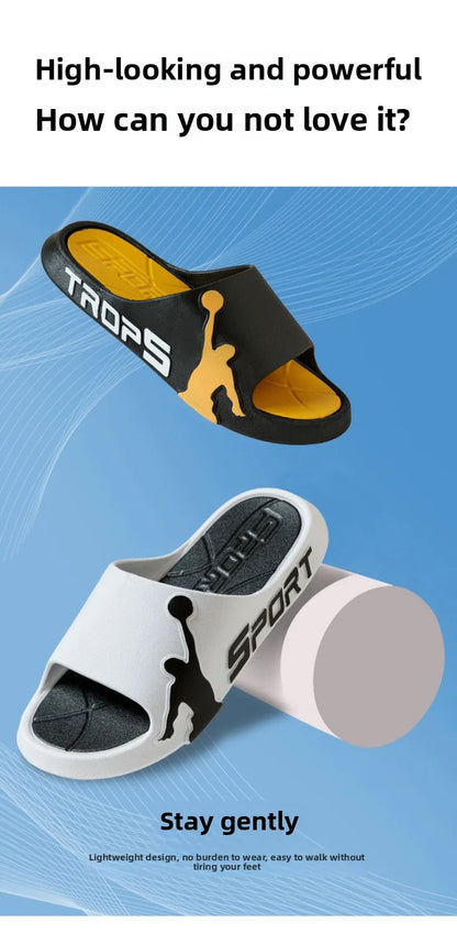 Fashion Men's Slippers PVC Soft Sole Non-slip Slides Casual Outdoor Beach Flip Flops Home Bathroom Couples Slippers New Sandal