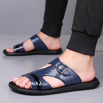 Plus Size 38-48 Hot-selling Men Slippers Sole Open Toe Beach Slides All-match Man Flip Flops Versatile Half Flats Sandals Slides