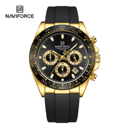 NAVIFORCE 2026 New Luxury Fashion Men‘s Business Casual Wrist Watch Waterproof Chronograph Silicone Strap Wristwatch Gifts Clock