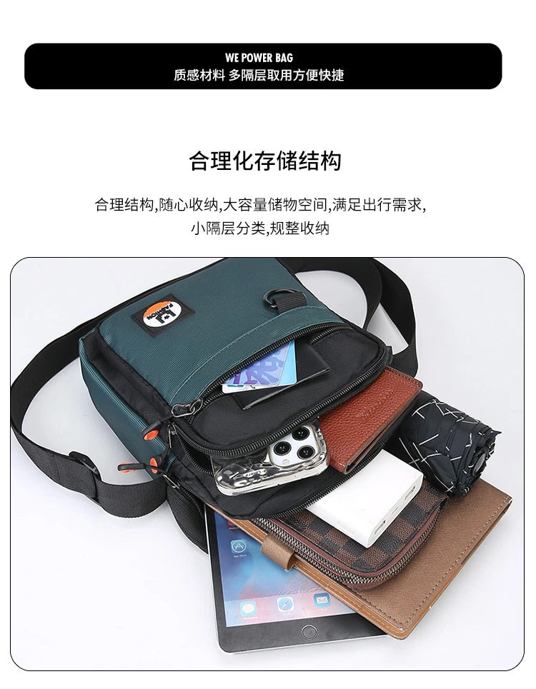 3 Layers Design Men's Small Bag Lightweight Oxford Men's Pouch Crossbody Bags For Man Fashion Casual Men's Handbag ShoulderBag