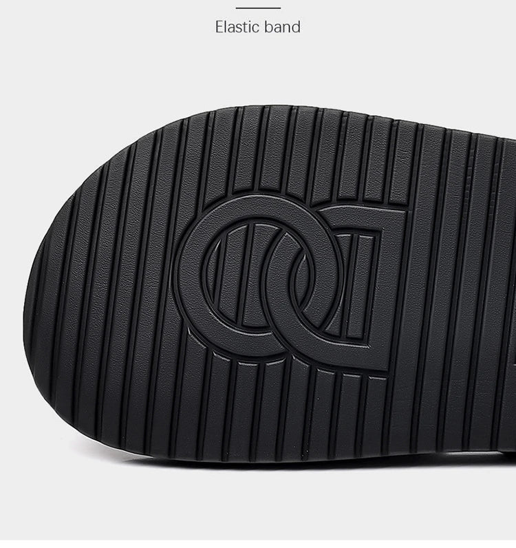 Summer New Fashion Outside Wear Slippers for Men Business Casual Black Leisure Genuine Leather Beach Shoes Slippers Man