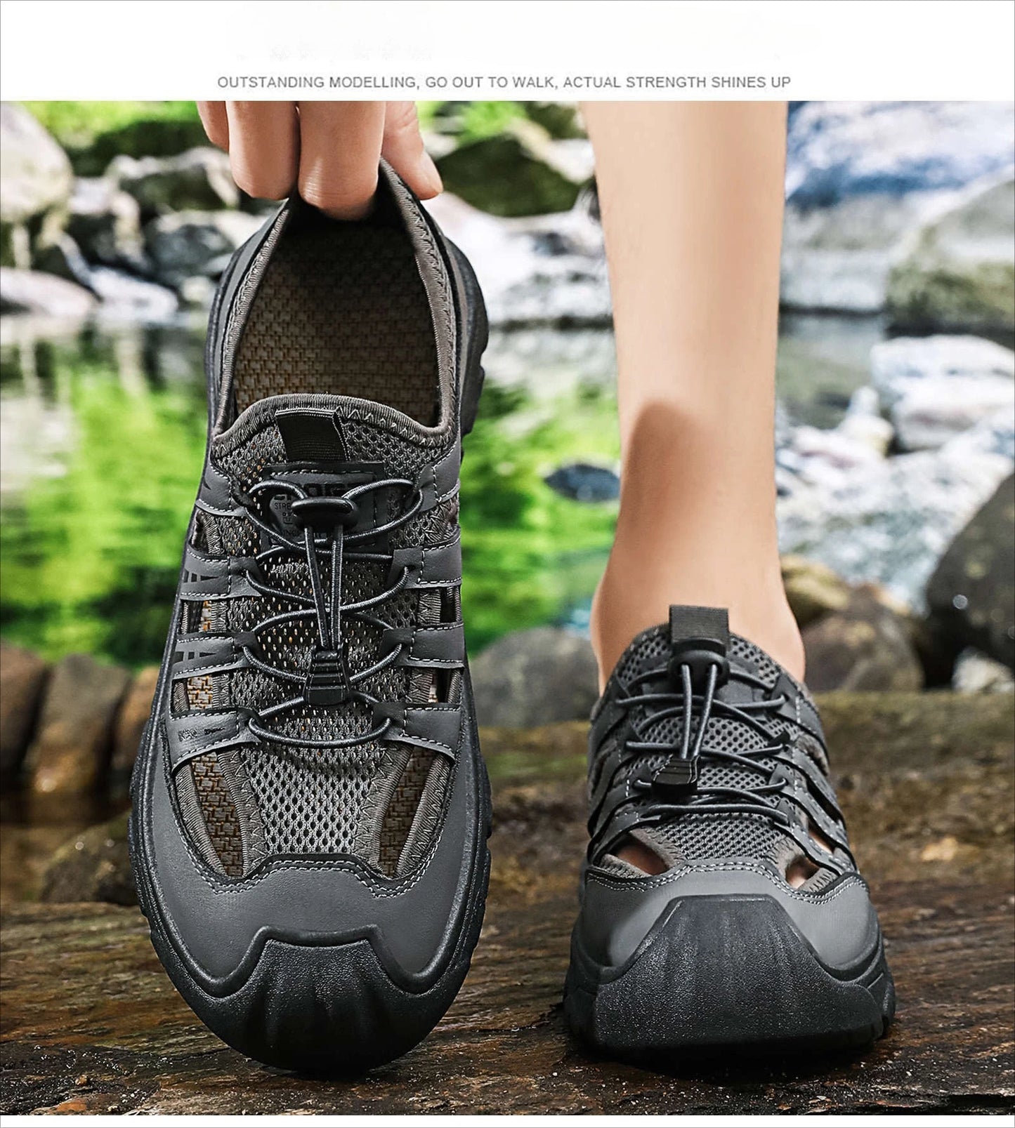 Men's 2026 Summer New Fashion Breathable River Trekking Shoes, Outdoor Beach Shoes, Soft Sole Quick-Dry Footwear
