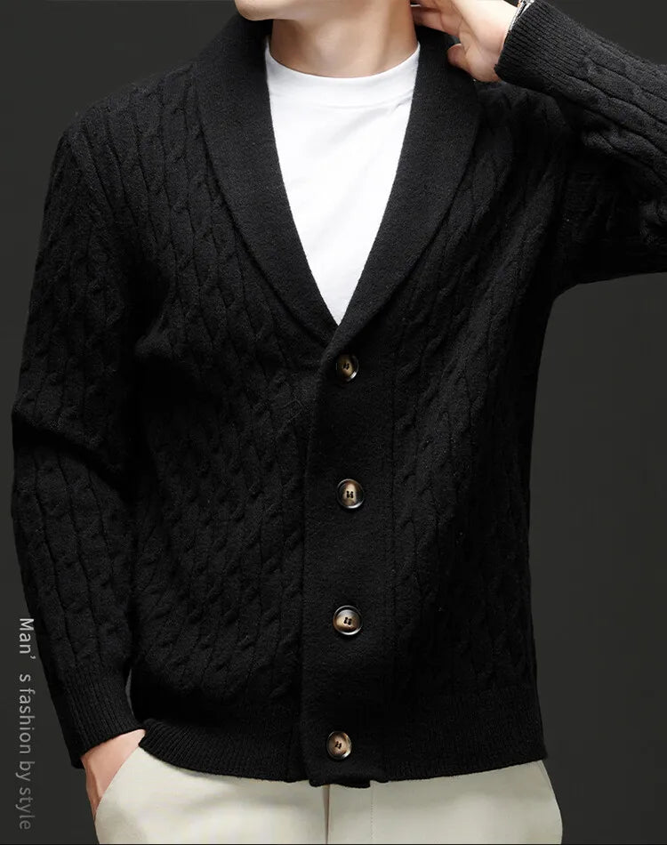 New Winter and Autumn Men's Wool Knitted Cardigan Trendy Loose-fitting Thick Style Pullover Casual Men's Clothing Coat Sweater