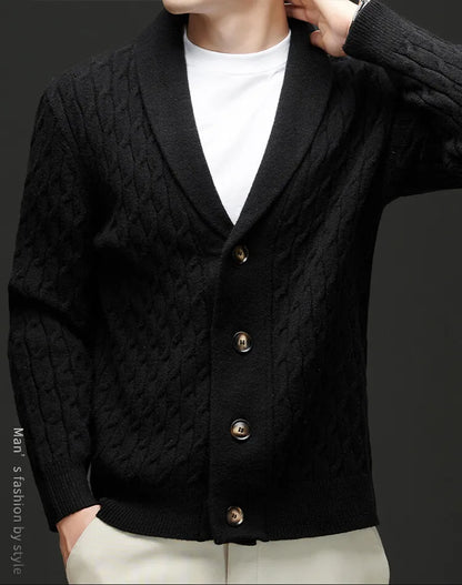 New Winter and Autumn Men's Wool Knitted Cardigan Trendy Loose-fitting Thick Style Pullover Casual Men's Clothing Coat Sweater