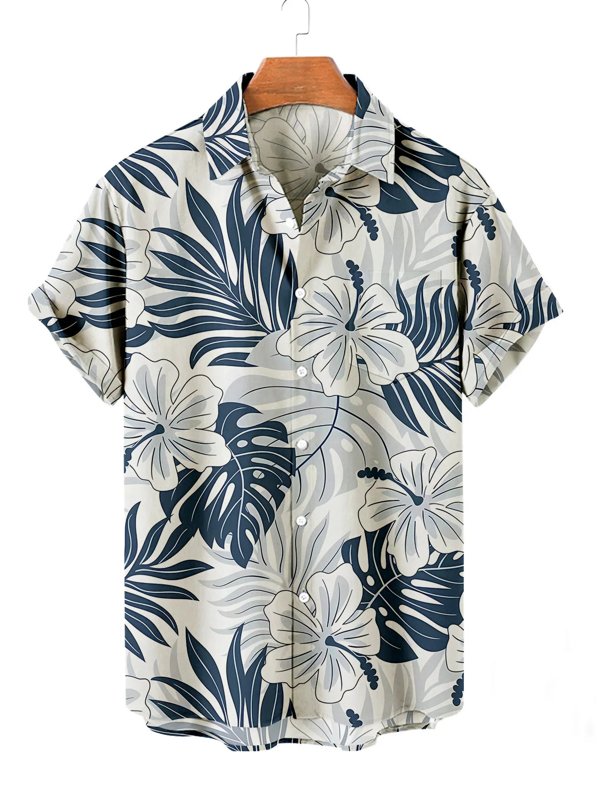 Summer Men's Flower Hawaiian Shirts Casual Vacation Short Sleeve Shirts Collar Button Up Shirt Fashion Steetwear for Mens