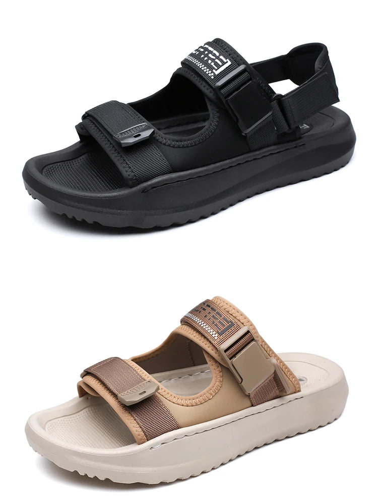 Men's Roman Sandals Summer Outdoor Sports Slip-On Shoes Anti-Slip Breathable Soft Bottom Casual Beach Shoes-WC20258