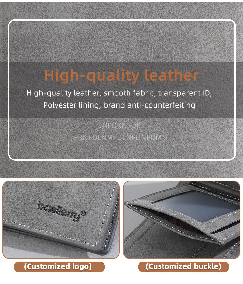 New Men's leather short wallet thin wallet Lightweight minimalist soft wallet