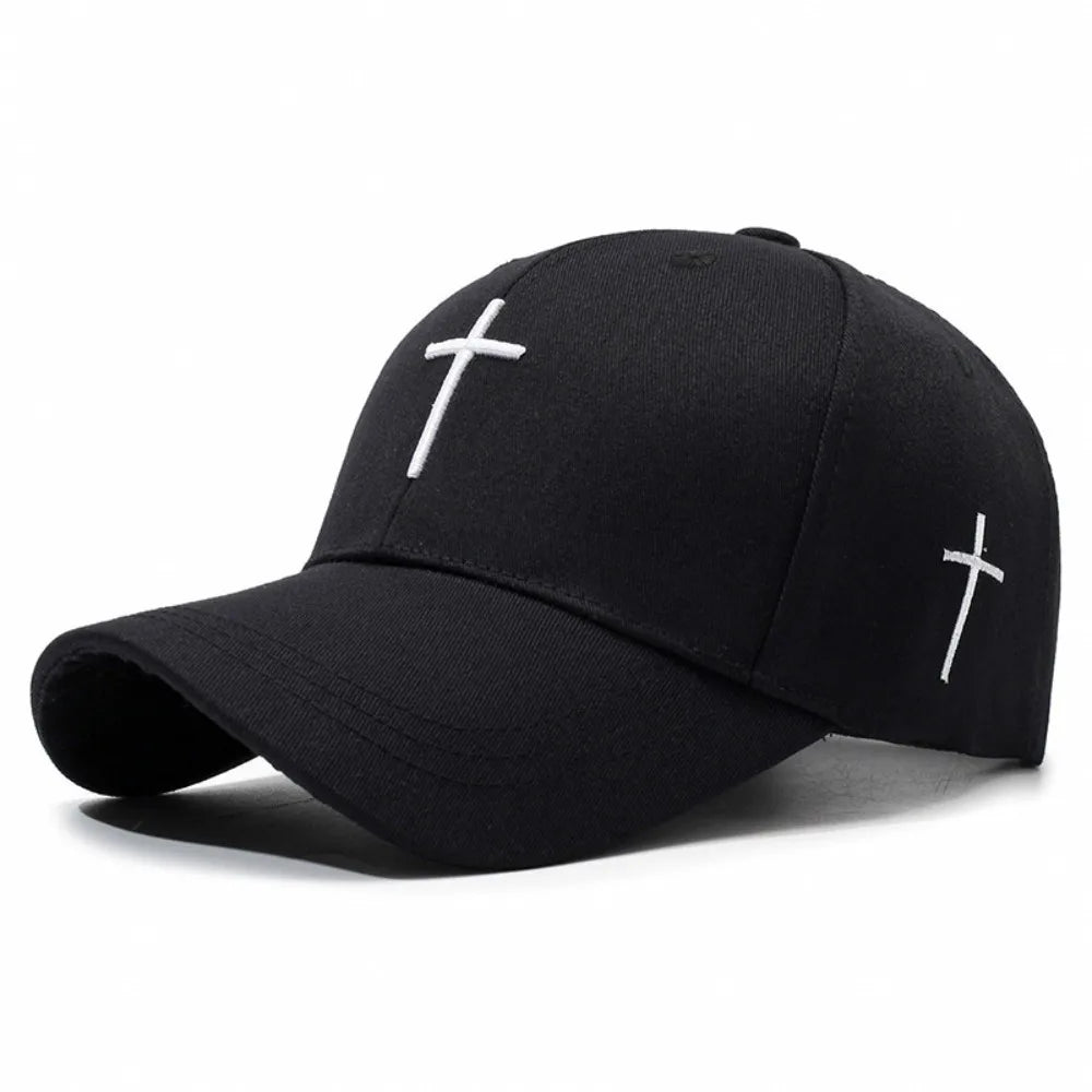 New Cross Embroidered Baseball Hat Adjustable UV Protect Duck Tongue Cap Breathable Show Face Small Sun Hat Unisex