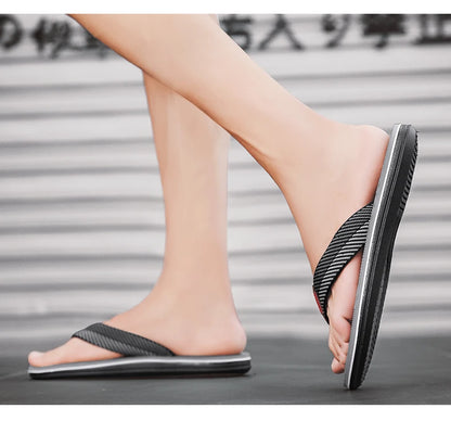 Men's Cotton Slippers Comfortable Breathable Home Footwear Soft Slip On Summer Sandals