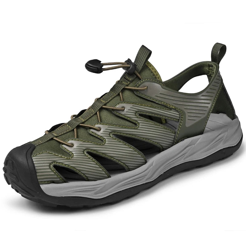 Water-wading quick-drying Baotou Sandals for men 2026 new summer soft soles wearing lightweight non-slip beach shoes for men 46
